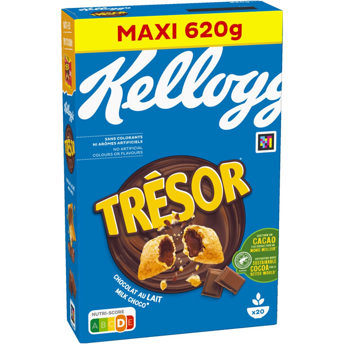 KELLOGG'S : Trésor - Céréales fourrées au chocolat au lait