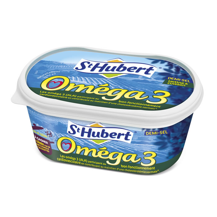 ST HUBERT Oméga 3 Margarine demi-sel pour tartine et cuisson allégée