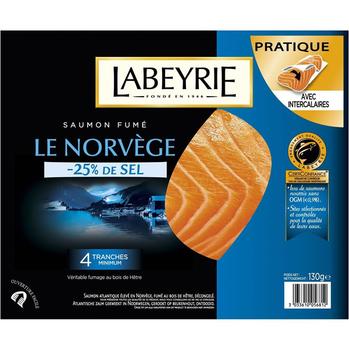LABEYRIE Saumon fumé de Norvège -25% de sel