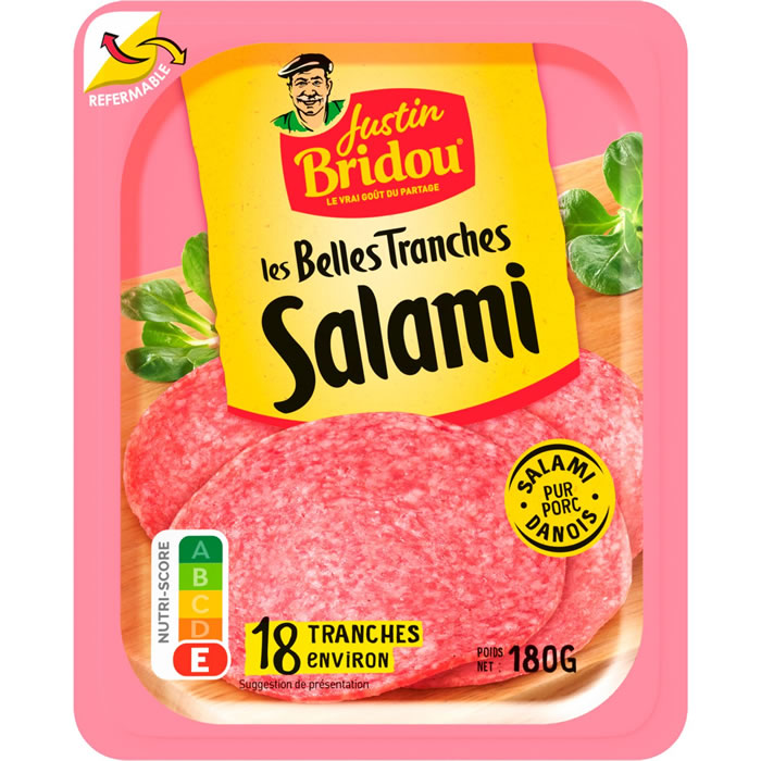 JUSTIN BRIDOU Les Belles Tranches Salami danois pur porc