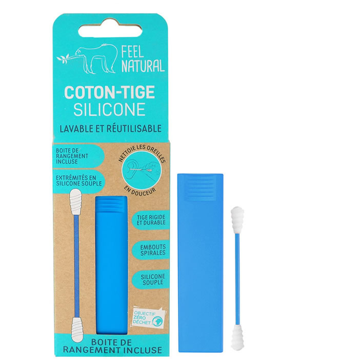 FEEL NATURAL Coton-tige en silicone bleu