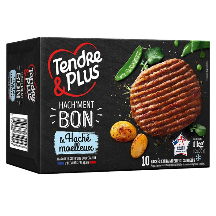 TENDRE & PLUS Hachés à base de bœuf et protéines végétales