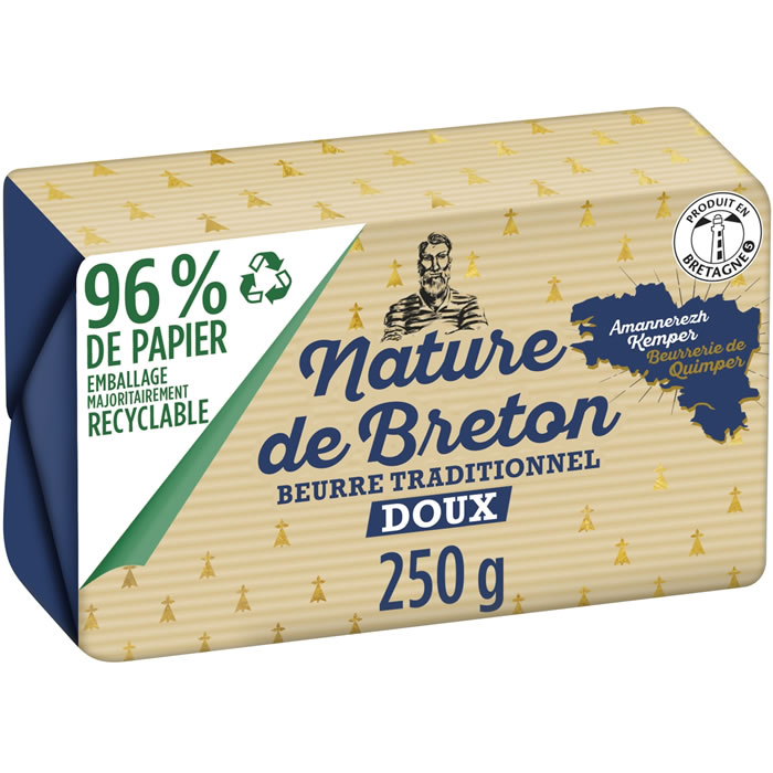 NATURE DE BRETON Beurre traditionnel doux 82% M.G