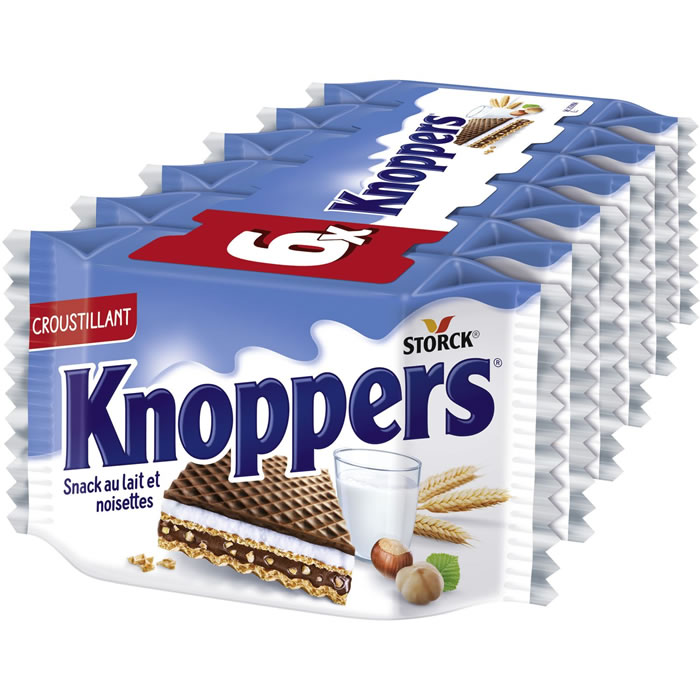 KNOPPERS Gaufrettes fourrées au lait et chocolat noisette