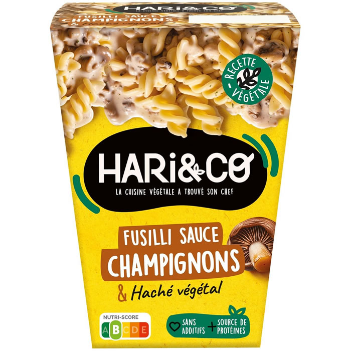 HARI & CO Fusilli sauce champignons et haché végétal micro-ondes