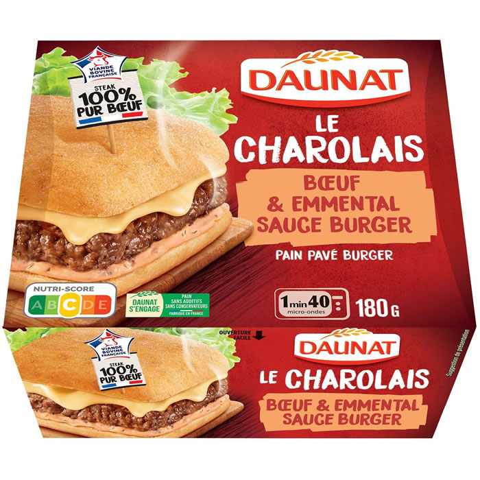 DAUNAT Le Charolais Burger charolais et emmental sauce burger