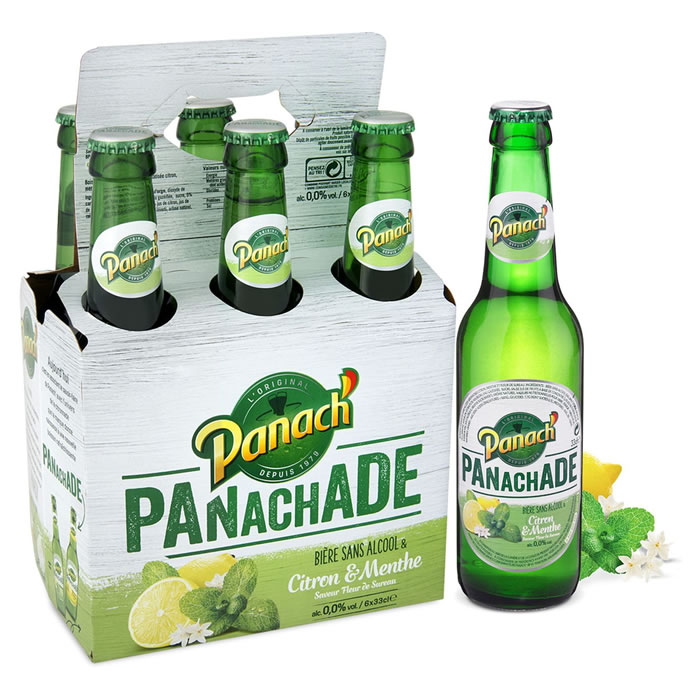 PANACH' Panachade Bière sans alcool Citron & Menthe saveur Fleur de sureau