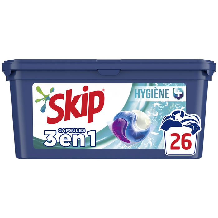 SKIP 3 en 1 Lessive capsules hygiène