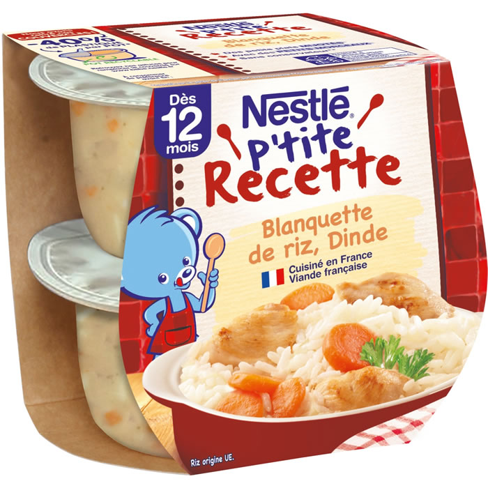 NESTLE P'tite Recette Blanquette de riz et dinde dès 12 mois
