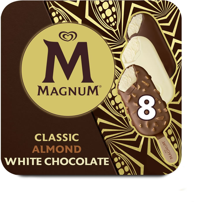 MAGNUM Panachés mini bâtonnets glacés vanille, chocolat et amandes