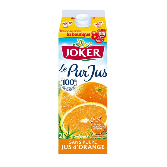 JOKER 100% Pur Jus Pur jus d'orange sans pulpe