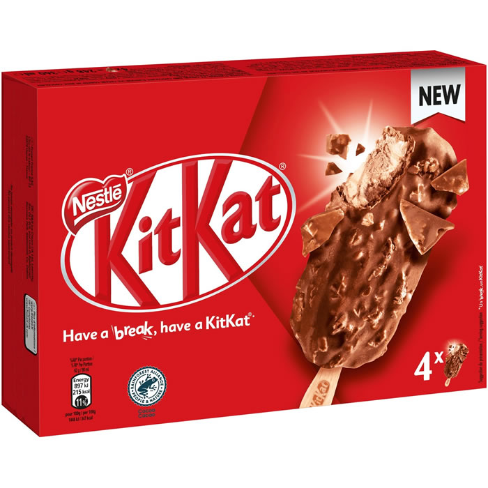 NESTLE Kit Kat Bâtonnets glacés au chocolat et éclat de Kit Kat