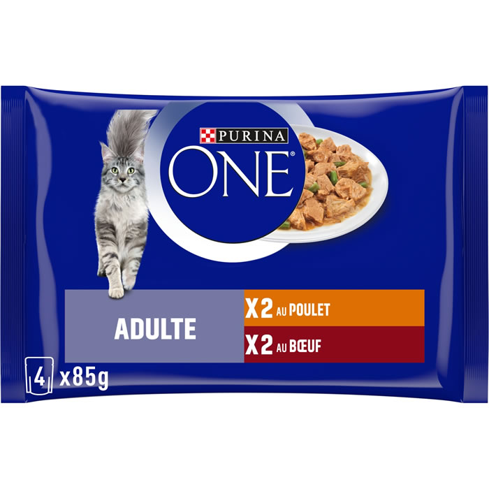 PURINA One Pâtée au poulet et bœuf pour chat adulte