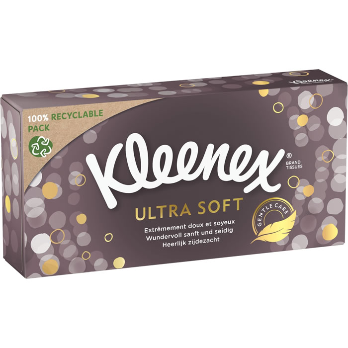 KLEENEX - Mouchoirs boîte cubique Ultra-soft (12 boîtes de 48 mouchoirs) -  doux et soyeux qui laissent une sensation de bien-être sur la peau 