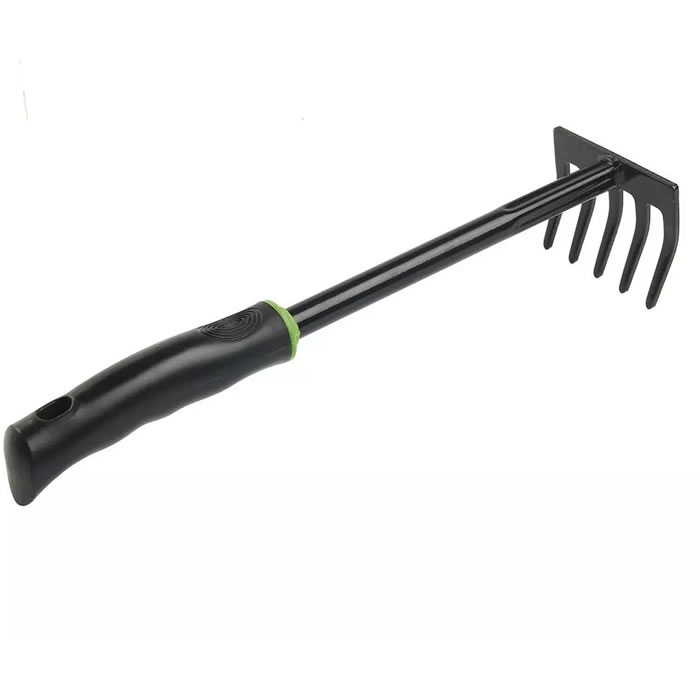 GARDENSTAR Râteau à 5 dents en acier pour jardinage
