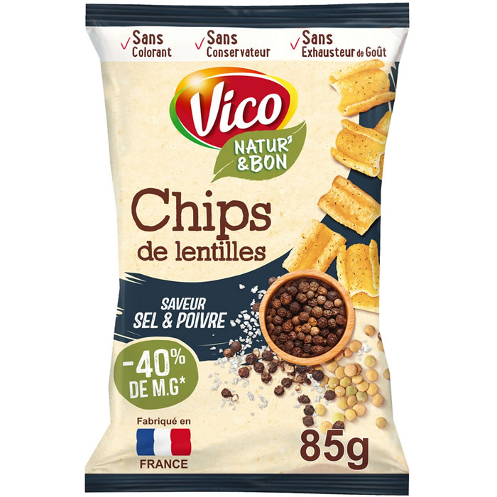 VICO Natur'&Bon Chips de lentilles goût sel et poivre