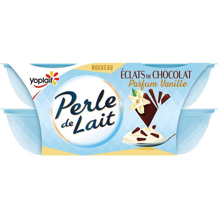 YOPLAIT Perle de Lait Yaourts sucrés aromatisés vanille aux éclats de chocolat