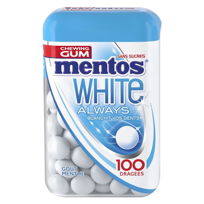 MENTOS White Chewing-gum à la menthe sans sucres