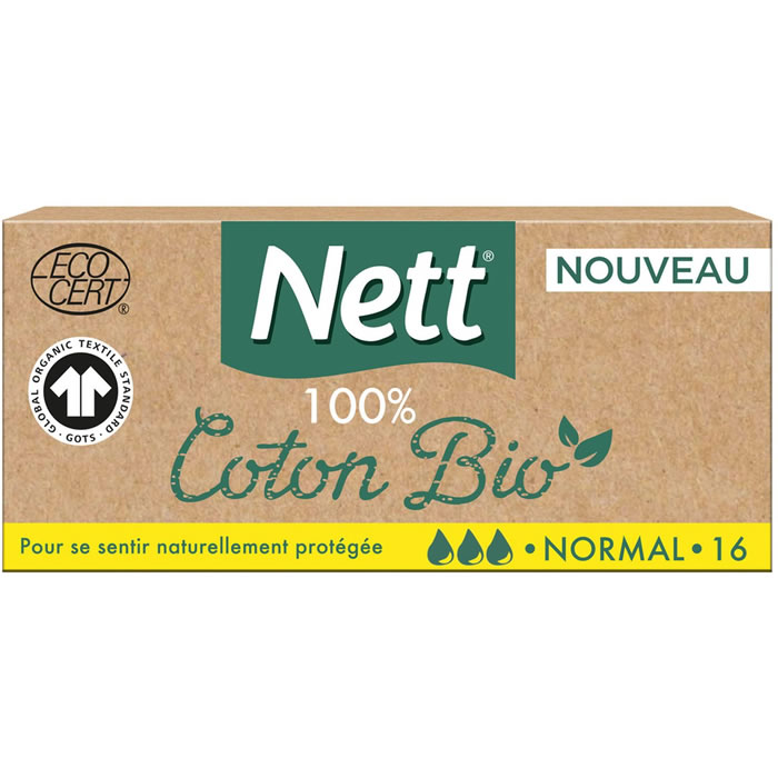NETT Tampon coton bio sans applicateur normal