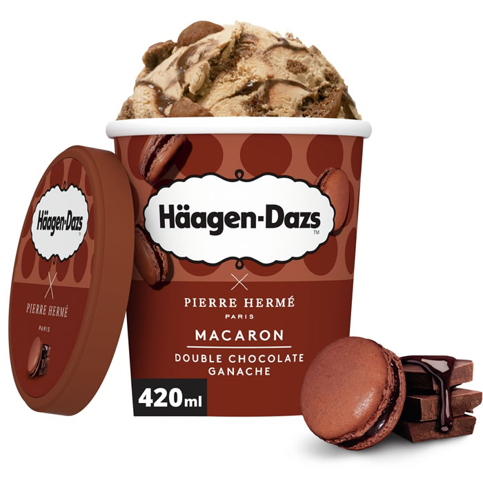 HÄAGEN-DAZS Pierre Hermé Crème glacée au double chocolat et macarons
