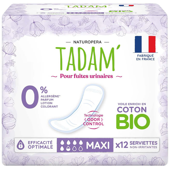 TADAM Serviettes hygièniques absorbantes pour fuites urinaires