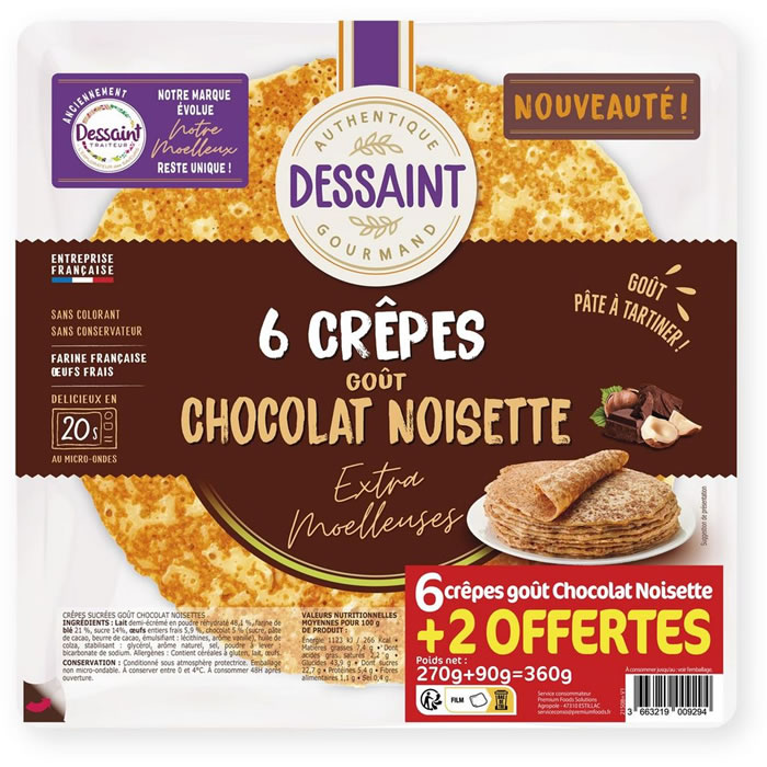 DESSAINT TRAITEUR Crêpes au goût chocolat noisettes