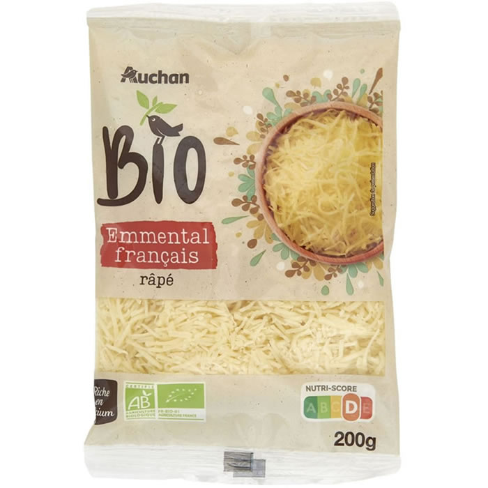 AUCHAN Emmental râpé bio