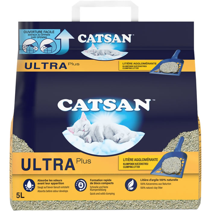 CATSAN Agglomérante plus Litière minérale pour chats ultra absorbante