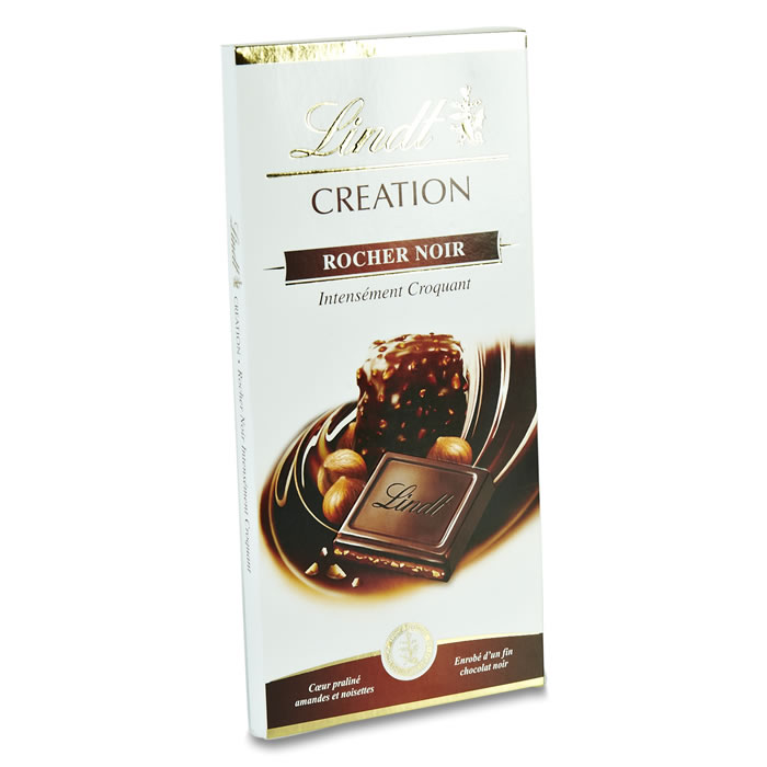 LINDT Tablette de chocolat noir aux amandes et noisettes