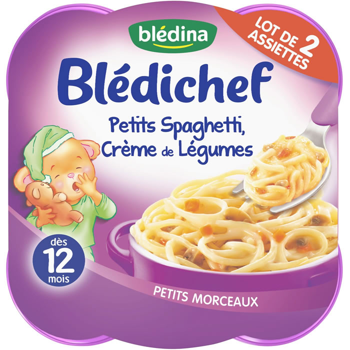 BLEDINA Blédichef Spaghettis crème de légumes dès 12 mois