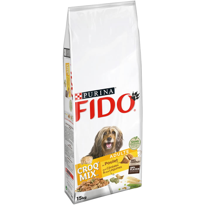 PURINA Fido Croquettes pour chien +10kg au poulet, céréales et légumes