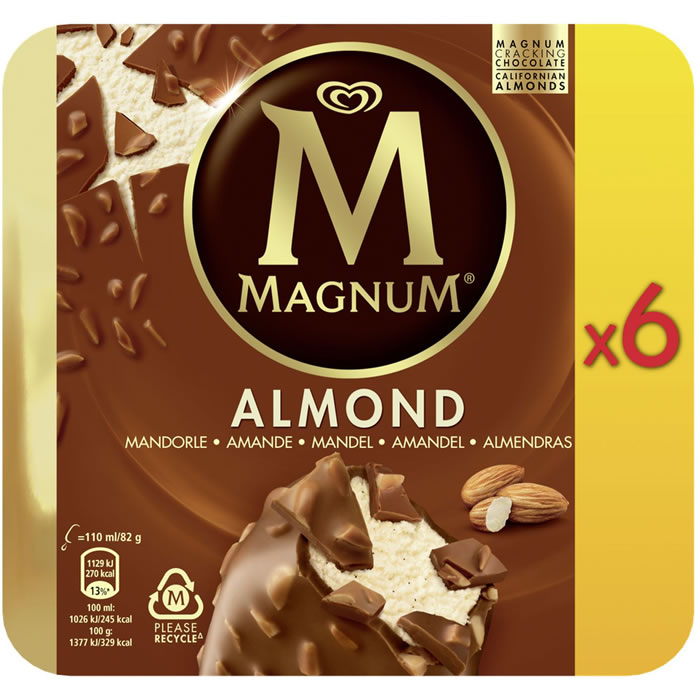 MAGNUM Almond Bâtonnets glacés aux amandes et chocolat