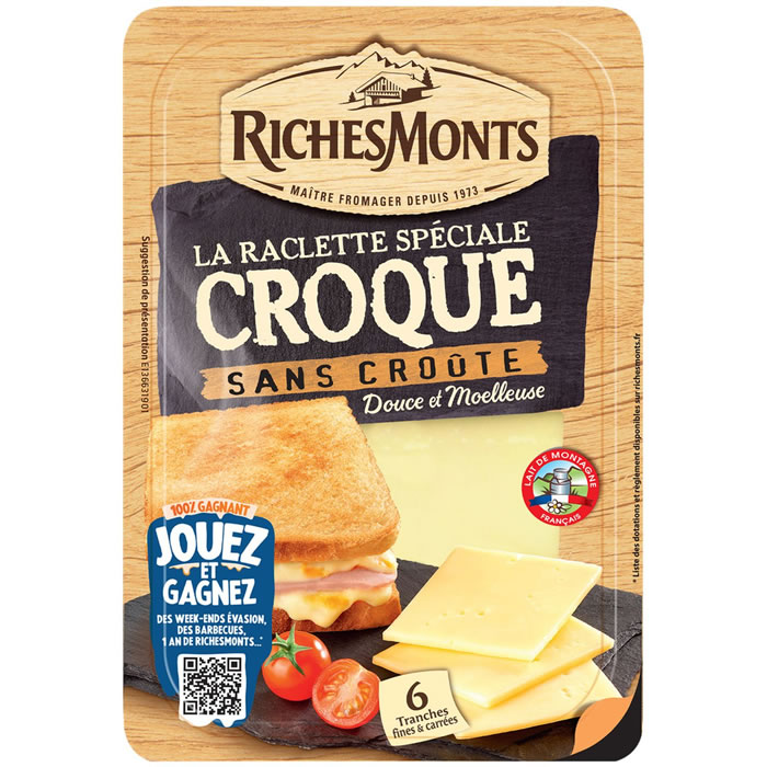 RICHES MONTS Raclette Fromage sans croûte spécial croque-monsieur