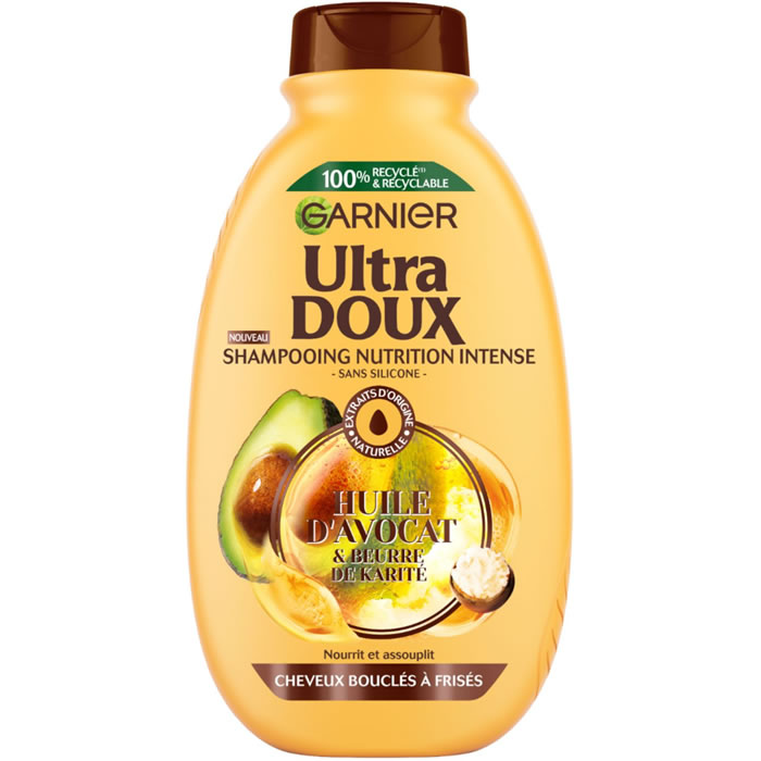 GARNIER Ultra Doux Shampoing à l'huile d'avocat et au beurre de karité