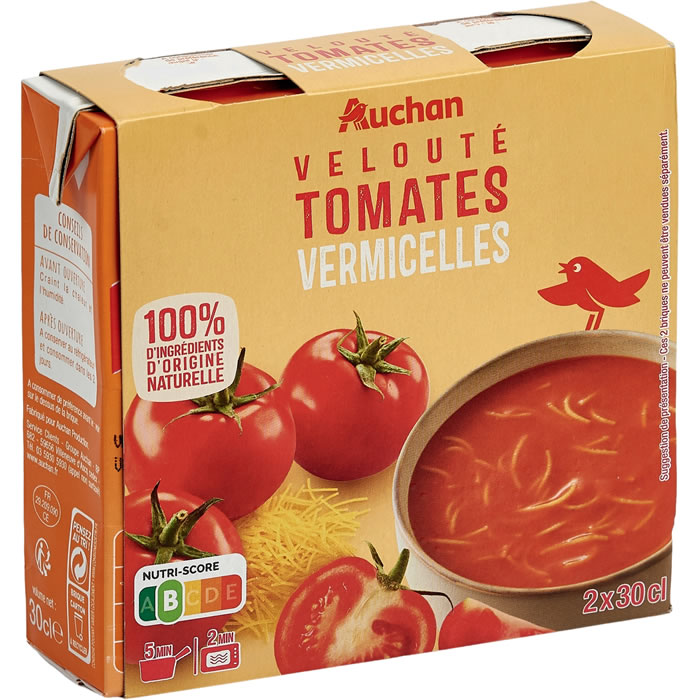 AUCHAN Velouté de tomates et vermicelles
