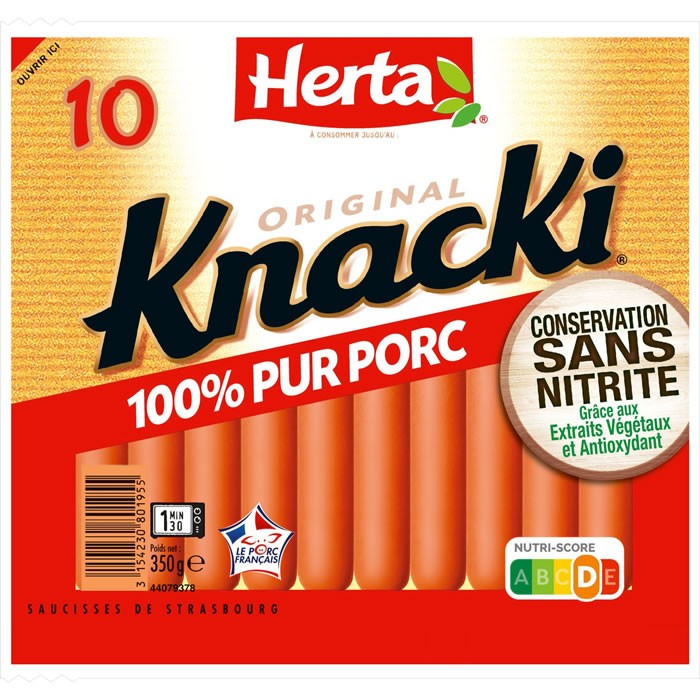 HERTA Knacki Saucisses de Strasbourg sans nitrite