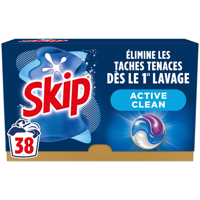 SKIP Active Clean Lessive capsules tout en 1