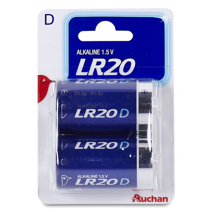AUCHAN Piles alcaline LR20 - type D