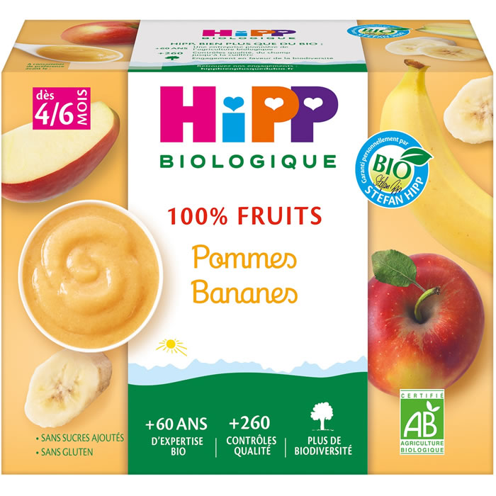 HIPP 100% Fruits Pomme et banane bio dès 4 mois