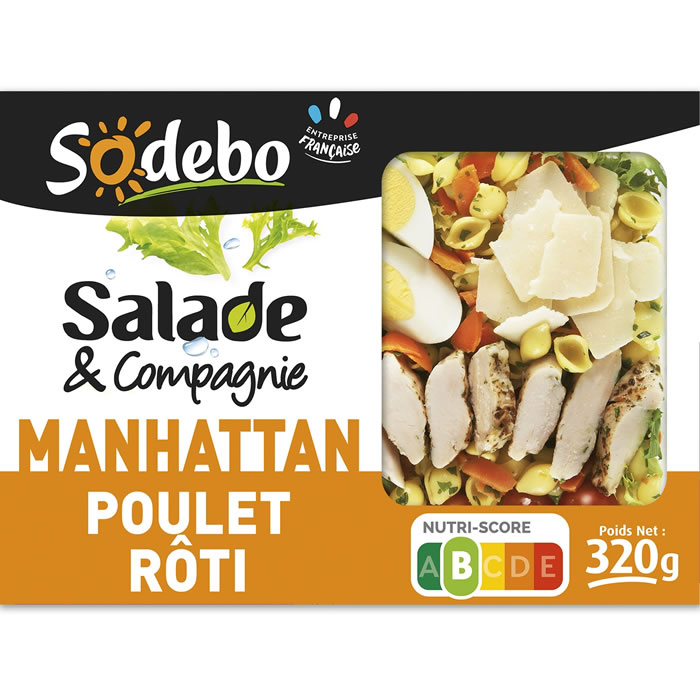 SODEBO Salade & Compagnie Salade Manhattan au poulet rôti, oeuf et fromage