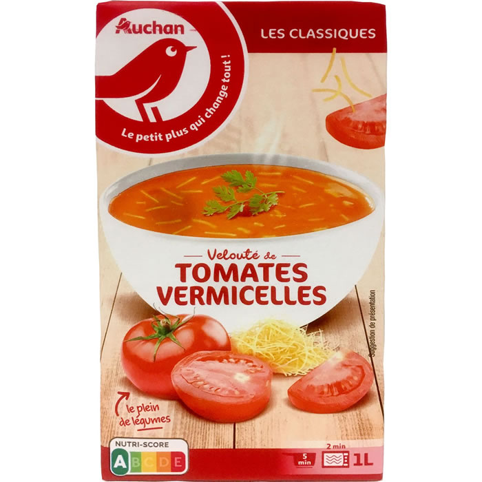 AUCHAN Velouté de tomates et vermicelles