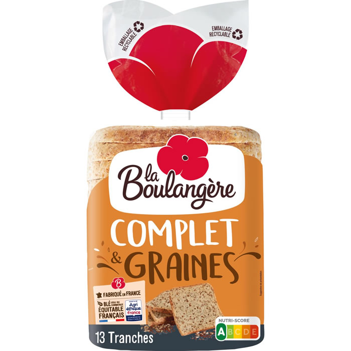 LA BOULANGERE Pain de mie complet et graines