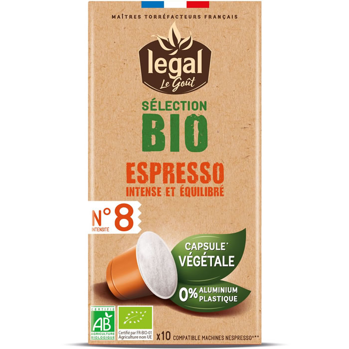 LEGAL Sélection Bio Capsules de café espresso bio N°8