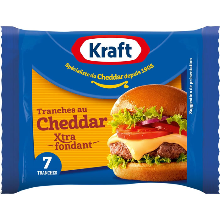 KRAFT Cheddar fondu en tranches pour hamburger