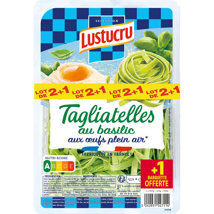 LUSTUCRU Tagliatelles au basilic
