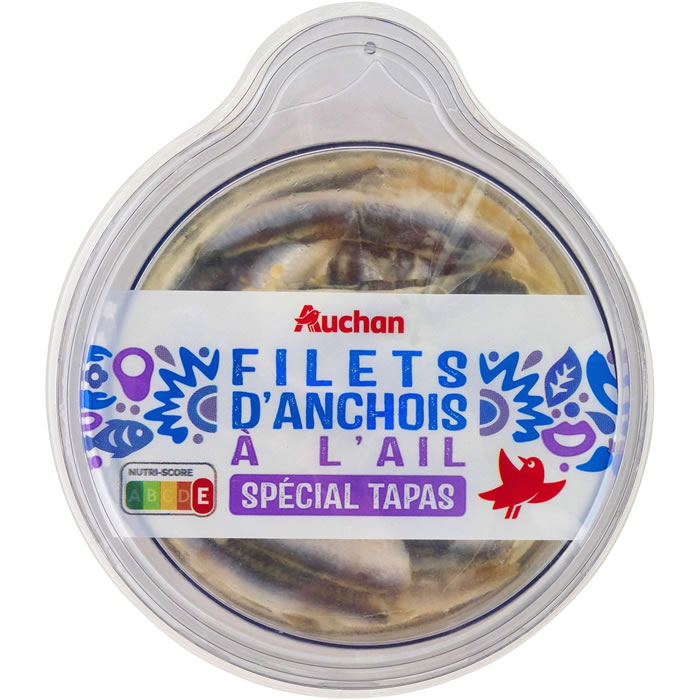 AUCHAN Filet d'anchois à l'ail