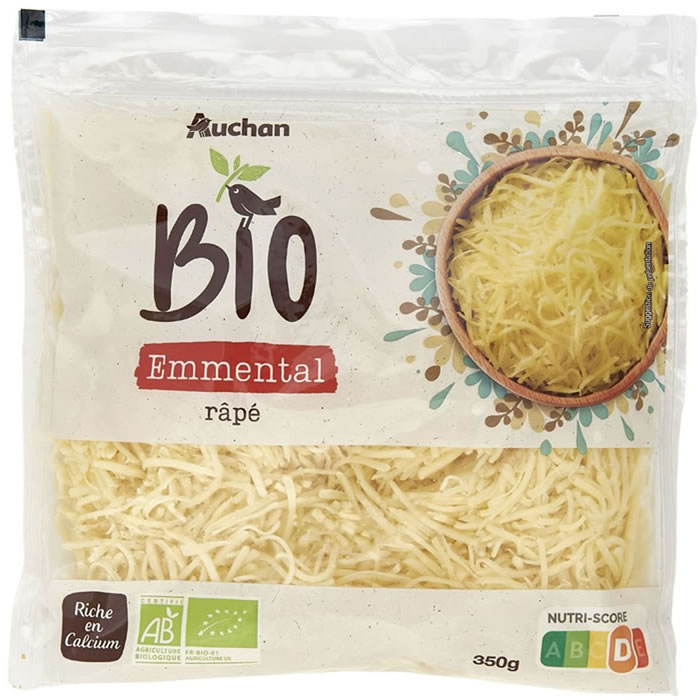 AUCHAN Emmental râpé bio