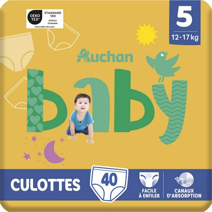 AUCHAN Baby Couches-culottes taille 5 (12-17 kg)