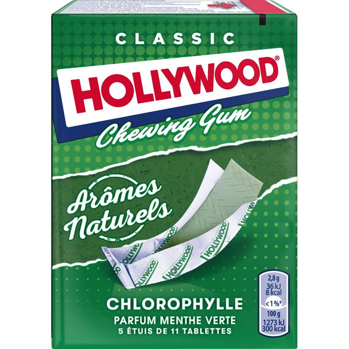 HOLLYWOOD Chewing-gum à la menthe verte et chlorophylle