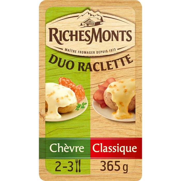 RICHES MONTS Duo Fromage à raclette nature et chèvre